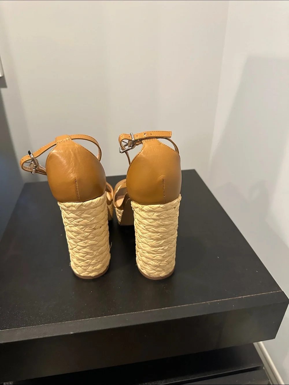 Steve Madden Cognac Braided Platform Sandals